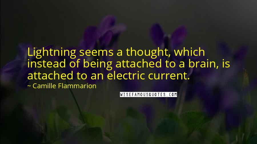 Camille Flammarion Quotes: Lightning seems a thought, which instead of being attached to a brain, is attached to an electric current.