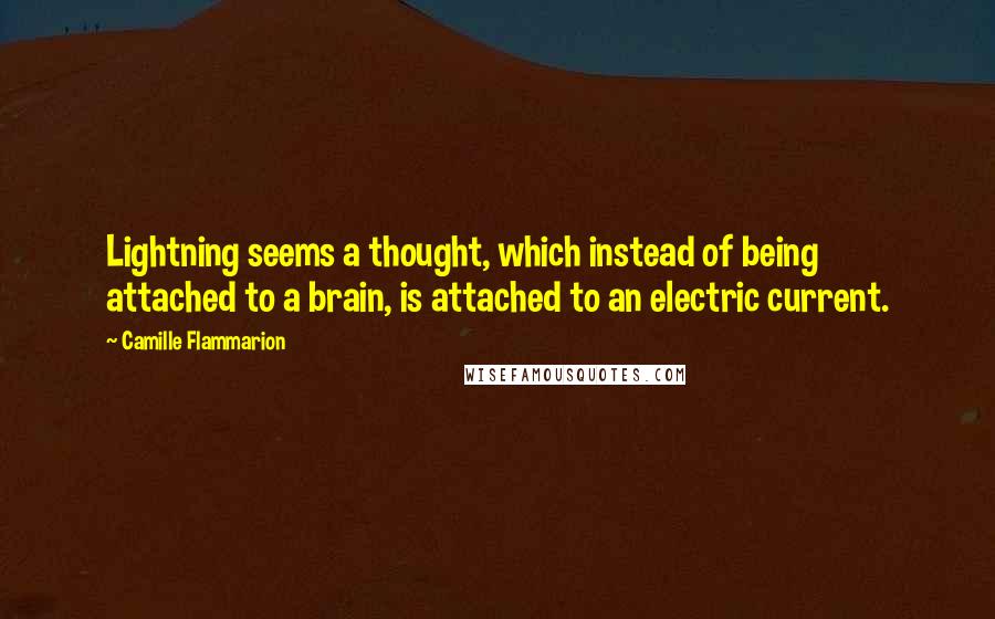 Camille Flammarion Quotes: Lightning seems a thought, which instead of being attached to a brain, is attached to an electric current.