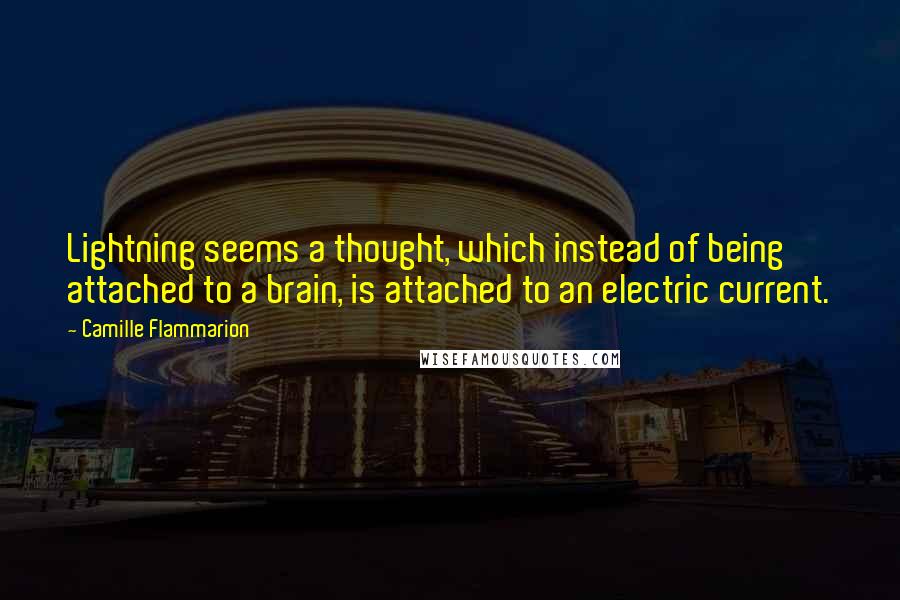 Camille Flammarion Quotes: Lightning seems a thought, which instead of being attached to a brain, is attached to an electric current.