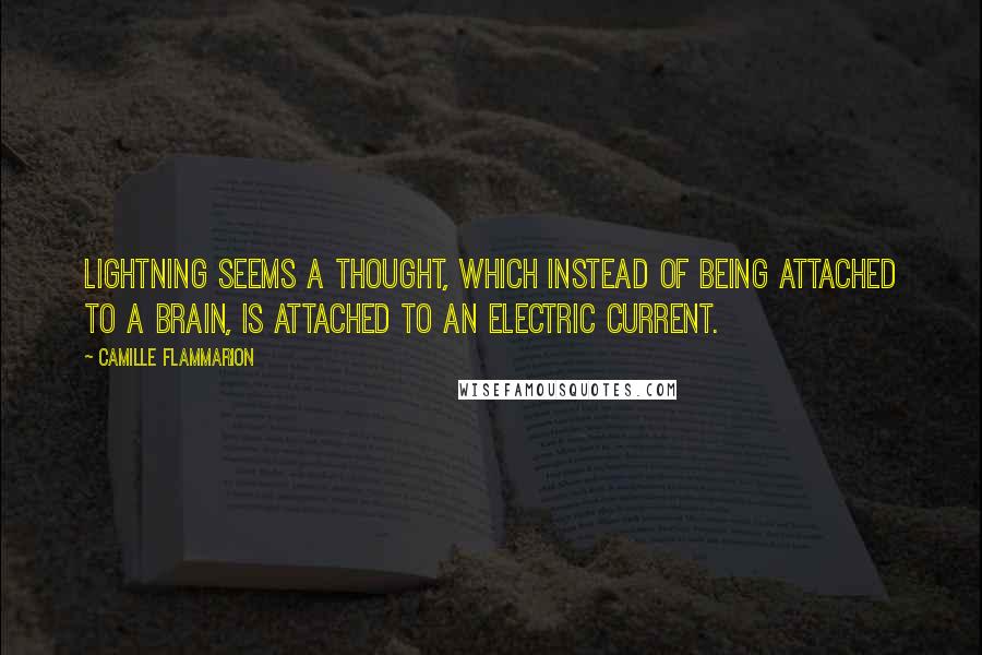 Camille Flammarion Quotes: Lightning seems a thought, which instead of being attached to a brain, is attached to an electric current.