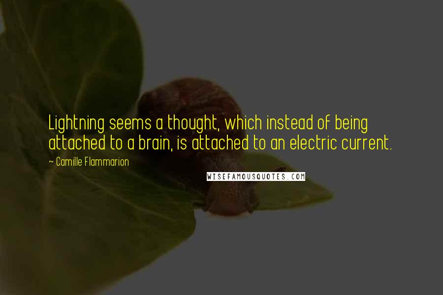 Camille Flammarion Quotes: Lightning seems a thought, which instead of being attached to a brain, is attached to an electric current.