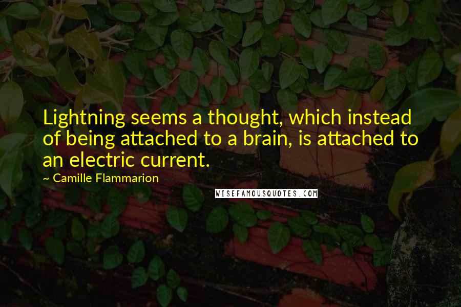 Camille Flammarion Quotes: Lightning seems a thought, which instead of being attached to a brain, is attached to an electric current.