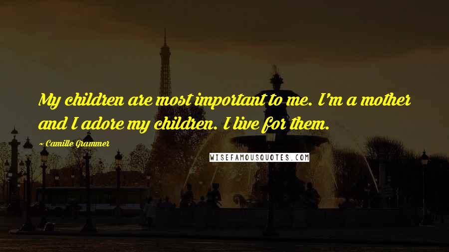 Camille Grammer Quotes: My children are most important to me. I'm a mother and I adore my children. I live for them.