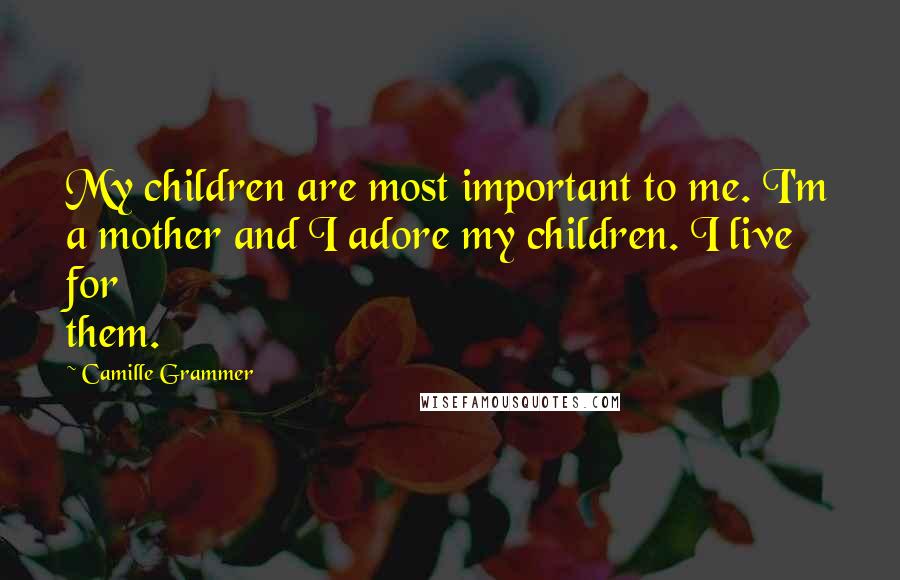 Camille Grammer Quotes: My children are most important to me. I'm a mother and I adore my children. I live for them.