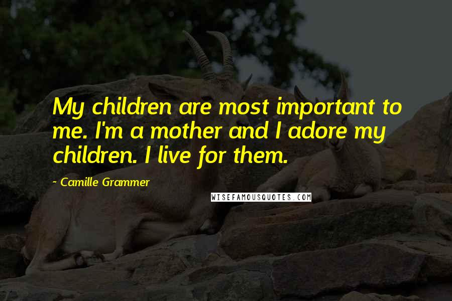 Camille Grammer Quotes: My children are most important to me. I'm a mother and I adore my children. I live for them.