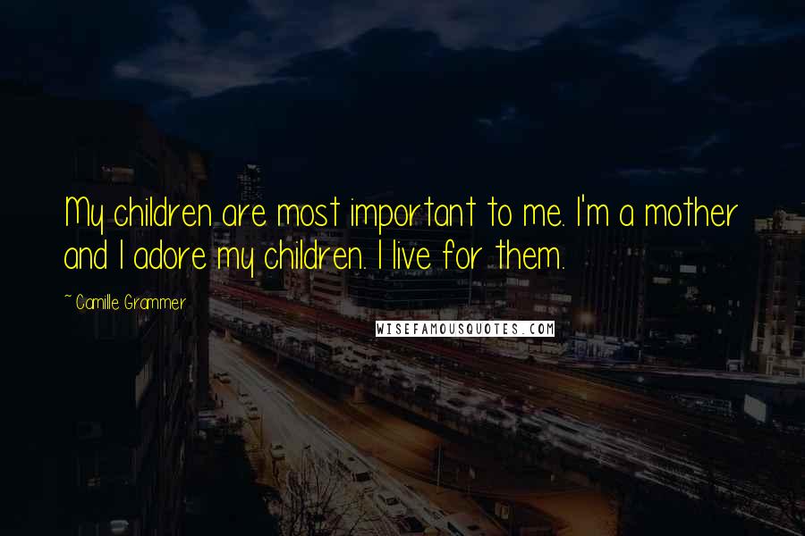 Camille Grammer Quotes: My children are most important to me. I'm a mother and I adore my children. I live for them.