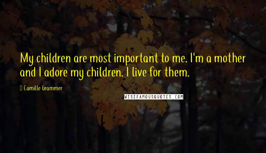 Camille Grammer Quotes: My children are most important to me. I'm a mother and I adore my children. I live for them.