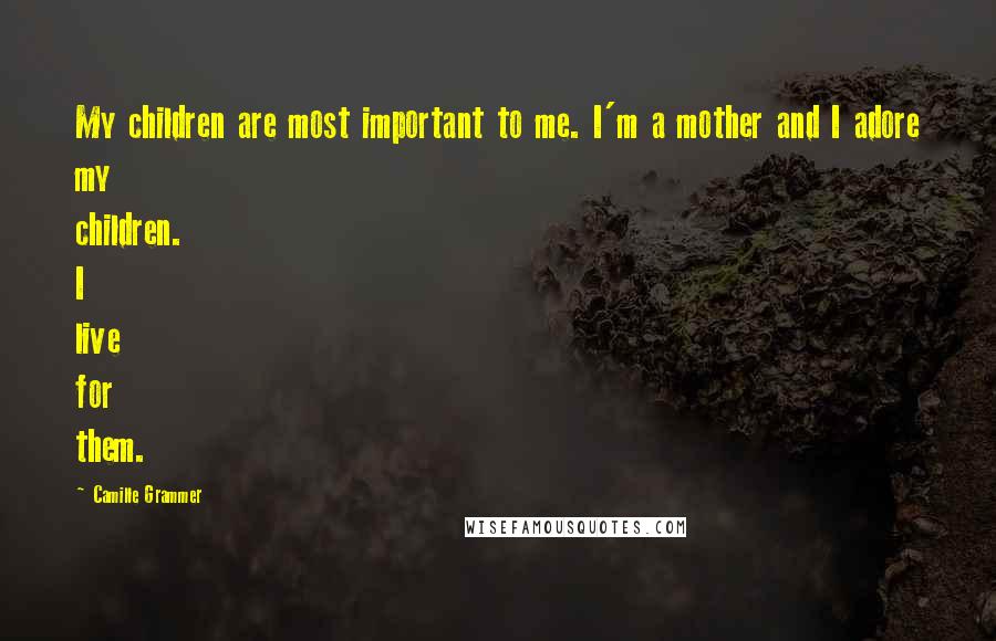Camille Grammer Quotes: My children are most important to me. I'm a mother and I adore my children. I live for them.