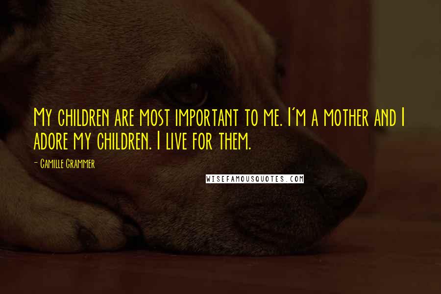 Camille Grammer Quotes: My children are most important to me. I'm a mother and I adore my children. I live for them.