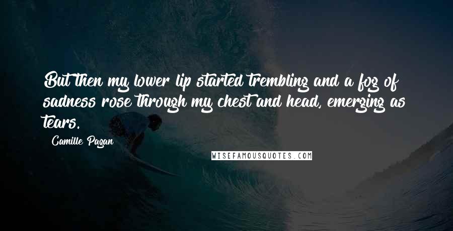 Camille Pagan Quotes: But then my lower lip started trembling and a fog of sadness rose through my chest and head, emerging as tears.