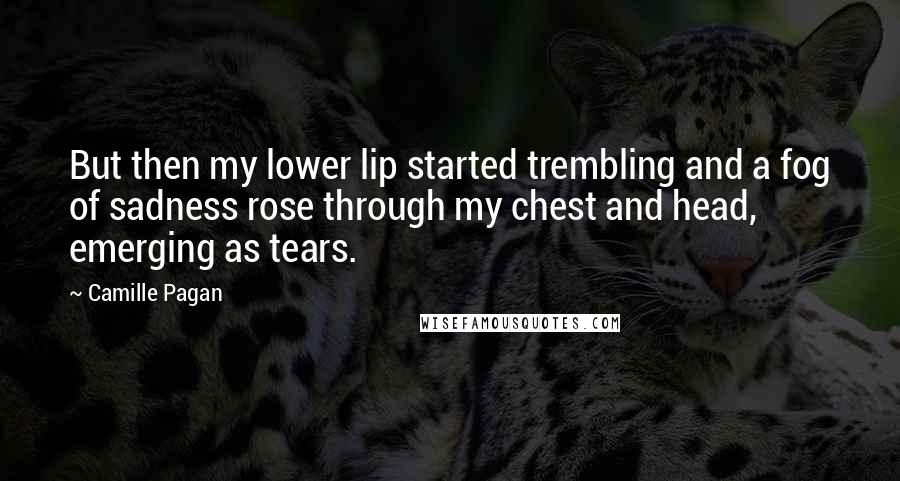 Camille Pagan Quotes: But then my lower lip started trembling and a fog of sadness rose through my chest and head, emerging as tears.