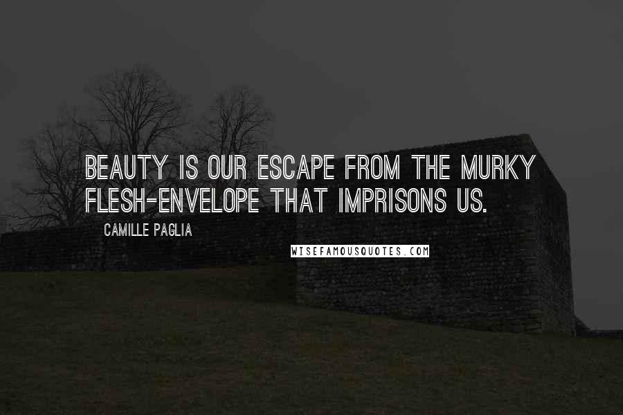 Camille Paglia Quotes: Beauty is our escape from the murky flesh-envelope that imprisons us.