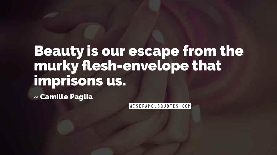 Camille Paglia Quotes: Beauty is our escape from the murky flesh-envelope that imprisons us.