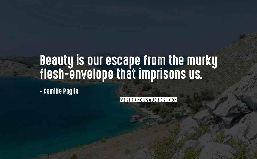 Camille Paglia Quotes: Beauty is our escape from the murky flesh-envelope that imprisons us.