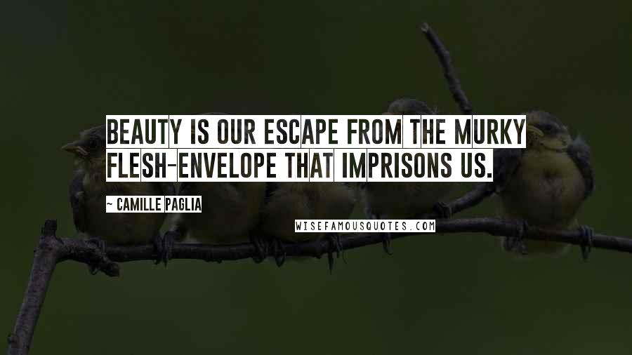 Camille Paglia Quotes: Beauty is our escape from the murky flesh-envelope that imprisons us.