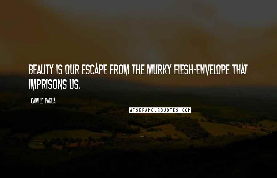 Camille Paglia Quotes: Beauty is our escape from the murky flesh-envelope that imprisons us.