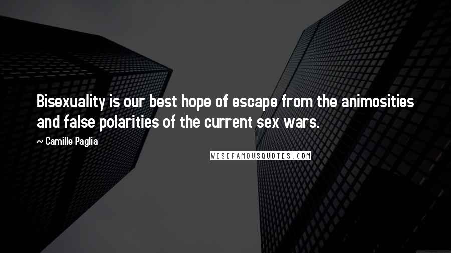Camille Paglia Quotes: Bisexuality is our best hope of escape from the animosities and false polarities of the current sex wars.