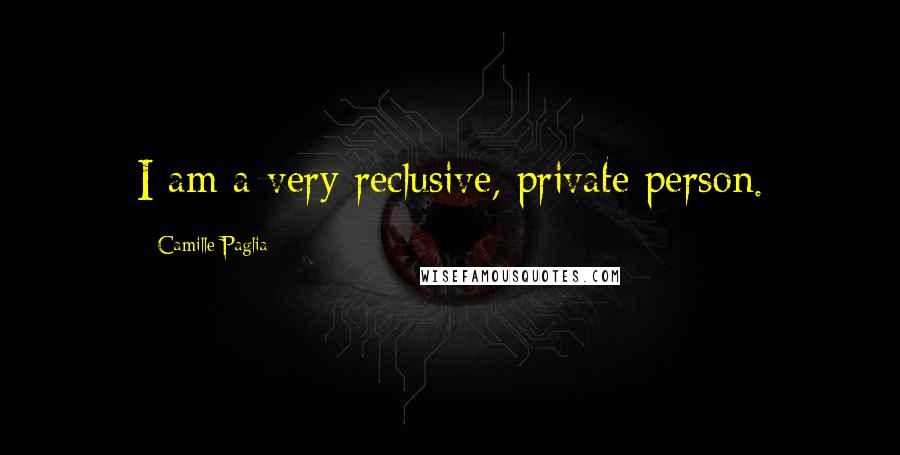 Camille Paglia Quotes: I am a very reclusive, private person.