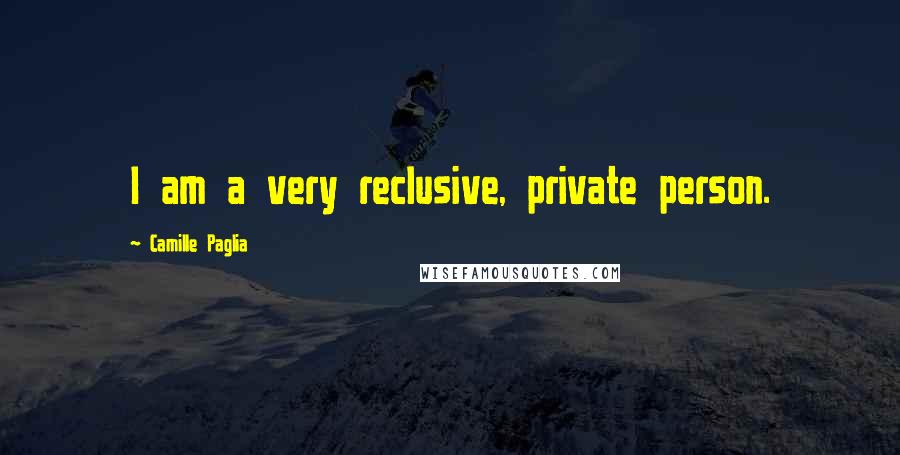 Camille Paglia Quotes: I am a very reclusive, private person.