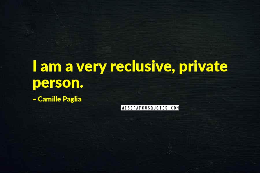 Camille Paglia Quotes: I am a very reclusive, private person.