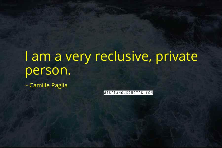 Camille Paglia Quotes: I am a very reclusive, private person.