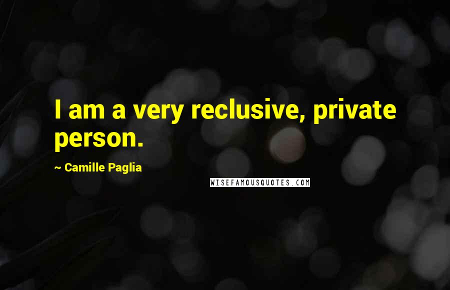 Camille Paglia Quotes: I am a very reclusive, private person.