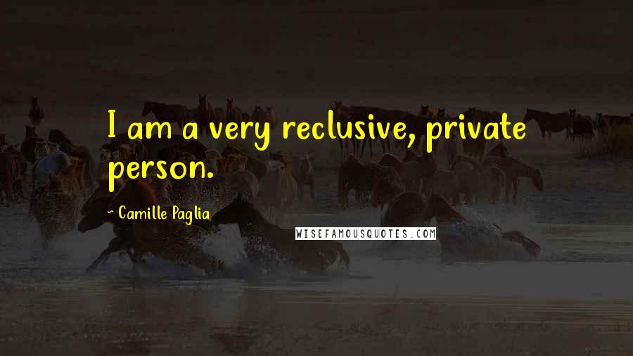 Camille Paglia Quotes: I am a very reclusive, private person.