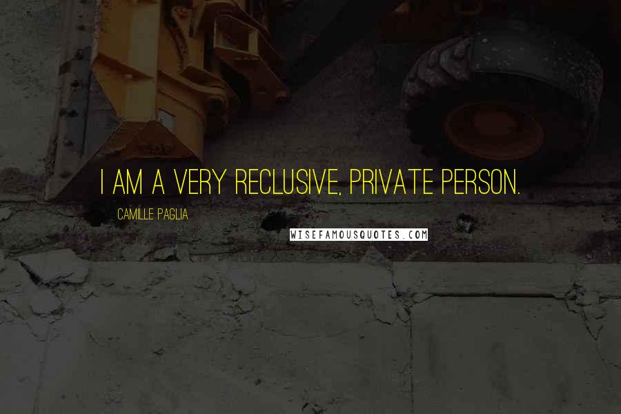 Camille Paglia Quotes: I am a very reclusive, private person.