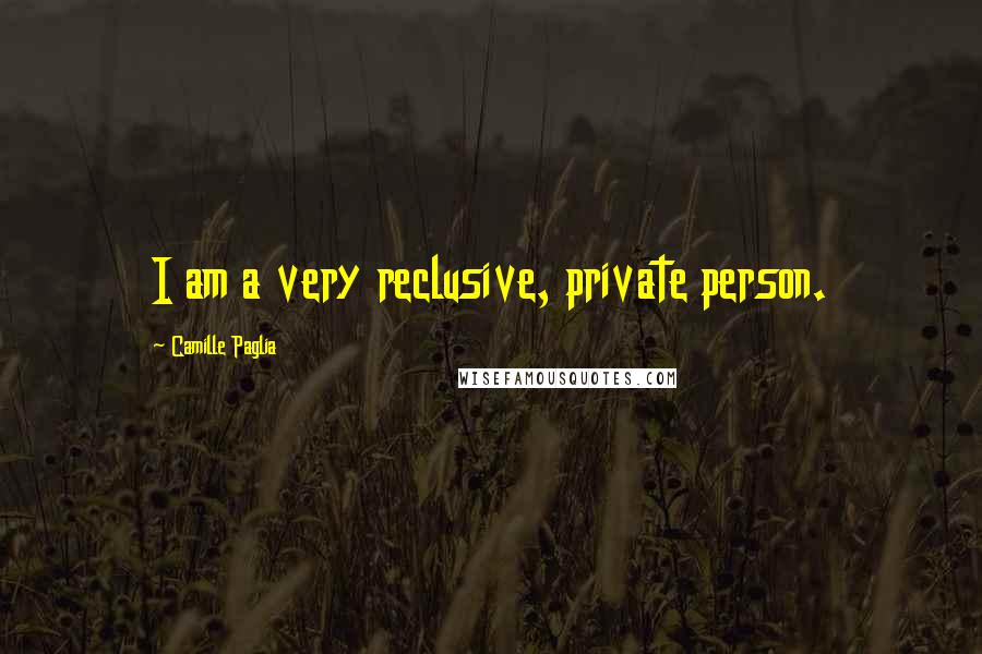 Camille Paglia Quotes: I am a very reclusive, private person.