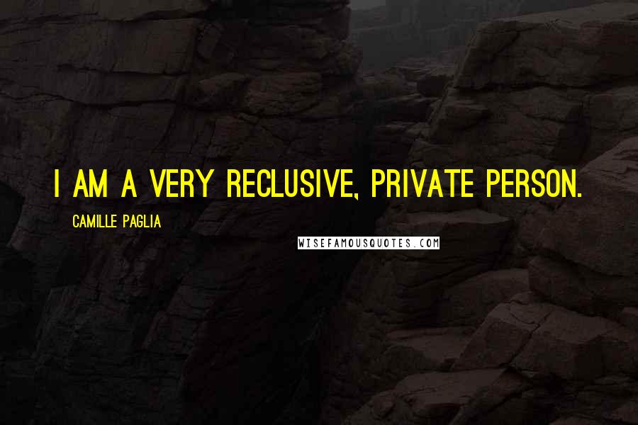 Camille Paglia Quotes: I am a very reclusive, private person.
