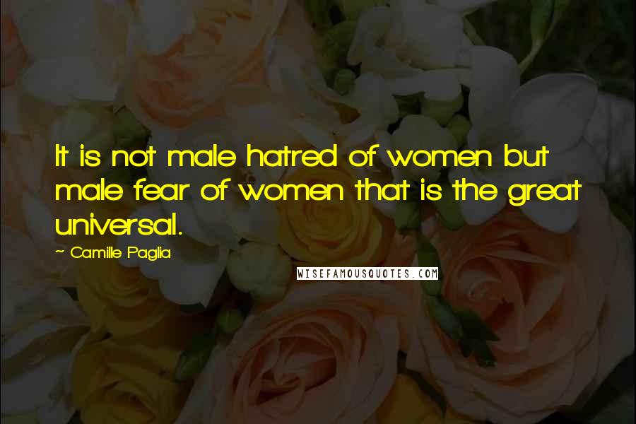 Camille Paglia Quotes: It is not male hatred of women but male fear of women that is the great universal.