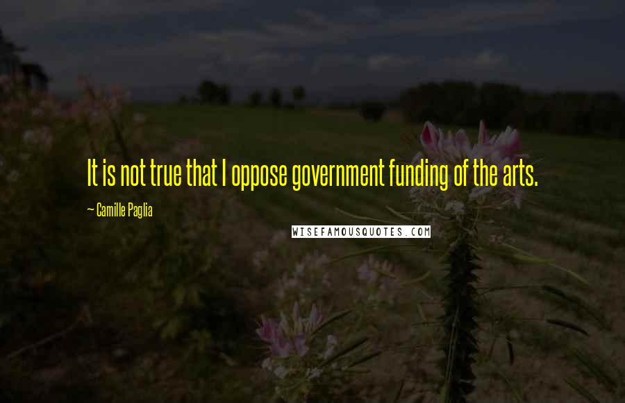 Camille Paglia Quotes: It is not true that I oppose government funding of the arts.