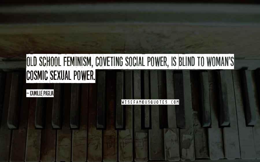 Camille Paglia Quotes: Old school feminism, coveting social power, is blind to woman's cosmic sexual power.
