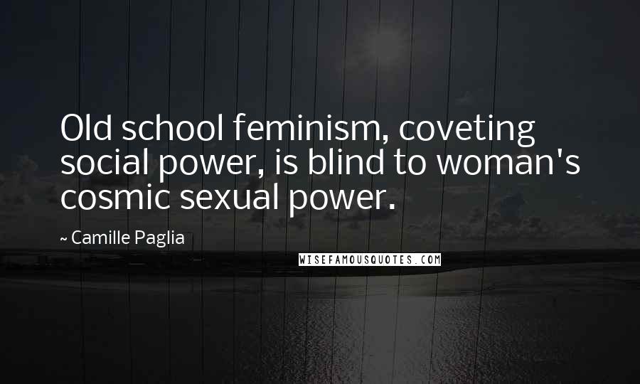 Camille Paglia Quotes: Old school feminism, coveting social power, is blind to woman's cosmic sexual power.