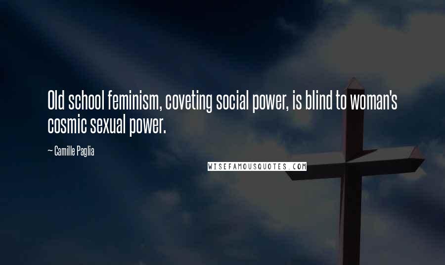 Camille Paglia Quotes: Old school feminism, coveting social power, is blind to woman's cosmic sexual power.
