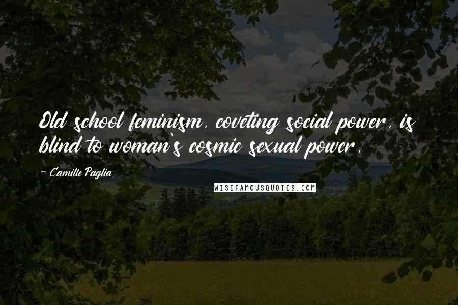 Camille Paglia Quotes: Old school feminism, coveting social power, is blind to woman's cosmic sexual power.