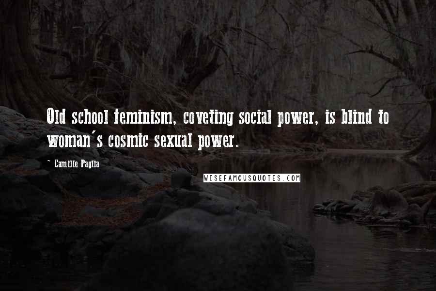 Camille Paglia Quotes: Old school feminism, coveting social power, is blind to woman's cosmic sexual power.