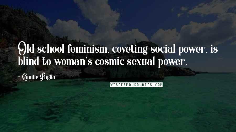 Camille Paglia Quotes: Old school feminism, coveting social power, is blind to woman's cosmic sexual power.