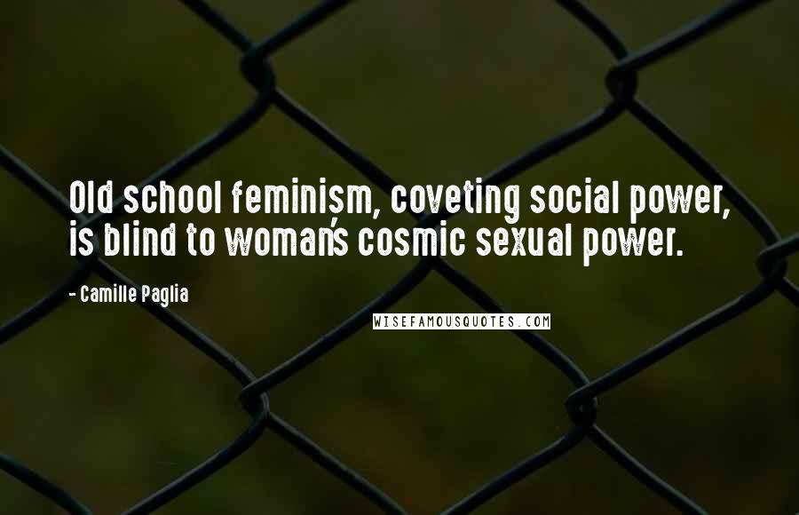 Camille Paglia Quotes: Old school feminism, coveting social power, is blind to woman's cosmic sexual power.