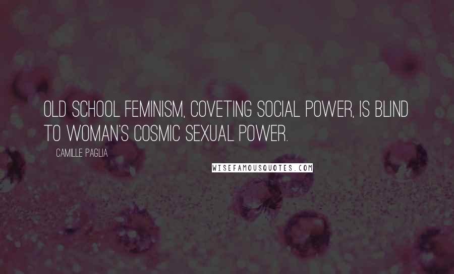 Camille Paglia Quotes: Old school feminism, coveting social power, is blind to woman's cosmic sexual power.