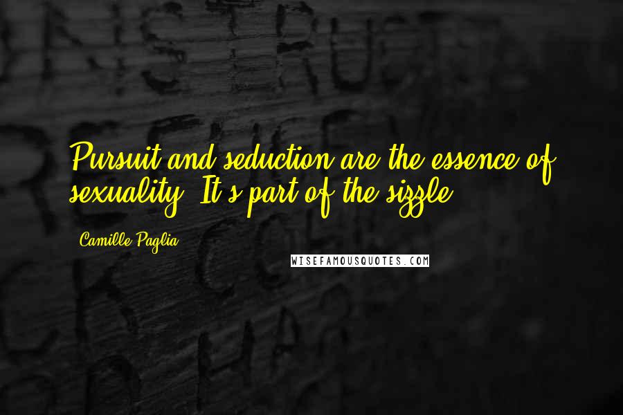 Camille Paglia Quotes: Pursuit and seduction are the essence of sexuality. It's part of the sizzle.