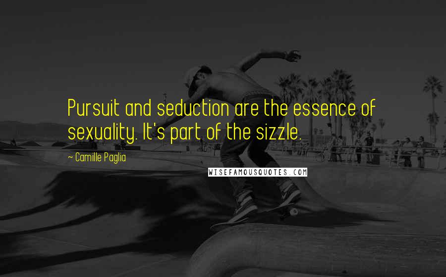 Camille Paglia Quotes: Pursuit and seduction are the essence of sexuality. It's part of the sizzle.