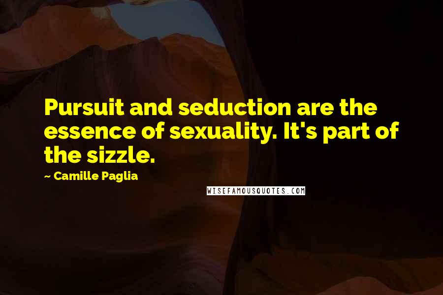 Camille Paglia Quotes: Pursuit and seduction are the essence of sexuality. It's part of the sizzle.