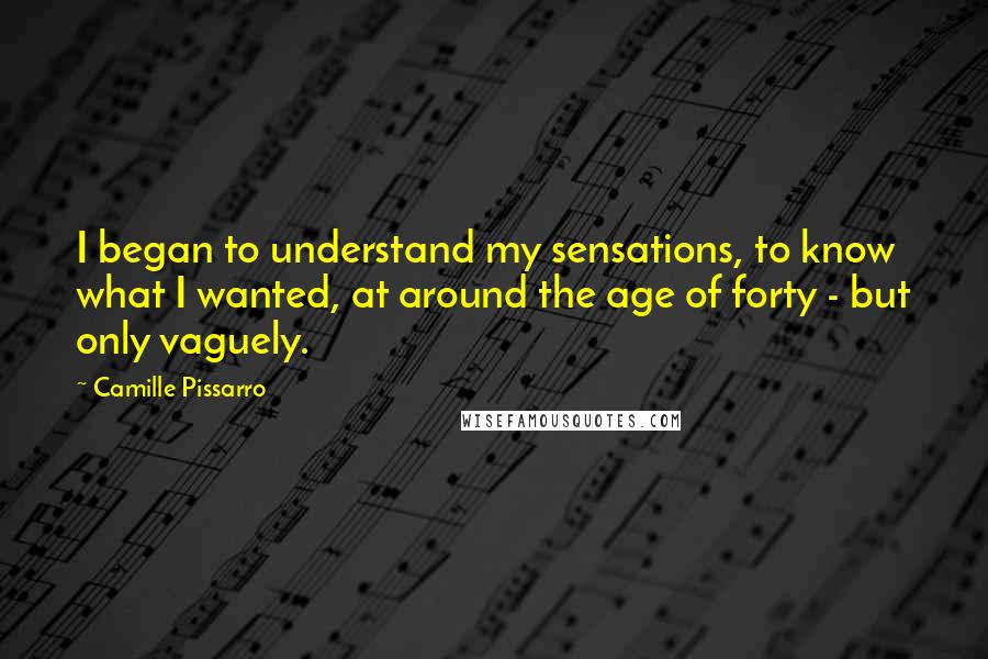 Camille Pissarro Quotes: I began to understand my sensations, to know what I wanted, at around the age of forty - but only vaguely.