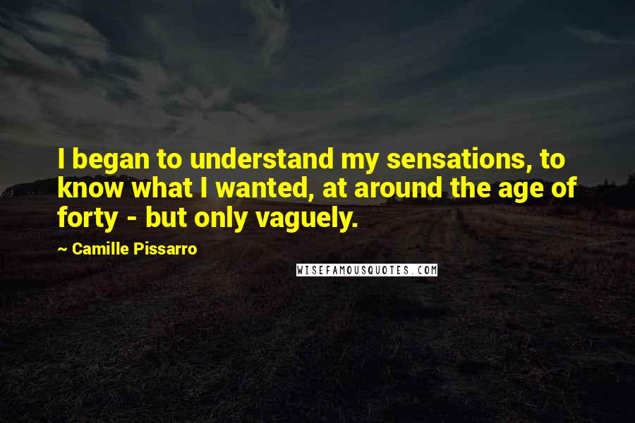 Camille Pissarro Quotes: I began to understand my sensations, to know what I wanted, at around the age of forty - but only vaguely.