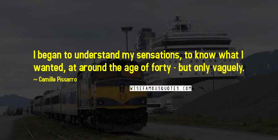 Camille Pissarro Quotes: I began to understand my sensations, to know what I wanted, at around the age of forty - but only vaguely.