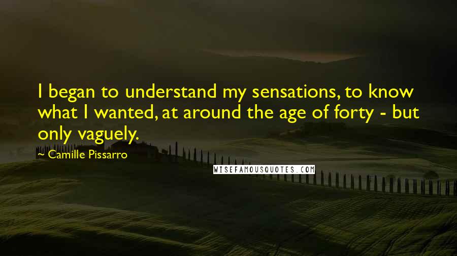 Camille Pissarro Quotes: I began to understand my sensations, to know what I wanted, at around the age of forty - but only vaguely.