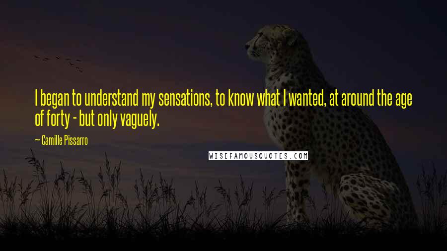 Camille Pissarro Quotes: I began to understand my sensations, to know what I wanted, at around the age of forty - but only vaguely.