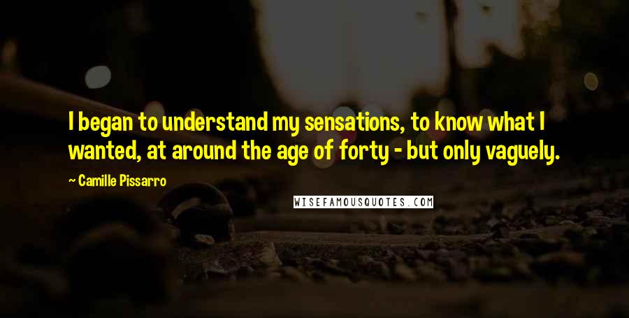 Camille Pissarro Quotes: I began to understand my sensations, to know what I wanted, at around the age of forty - but only vaguely.