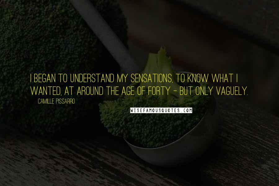 Camille Pissarro Quotes: I began to understand my sensations, to know what I wanted, at around the age of forty - but only vaguely.